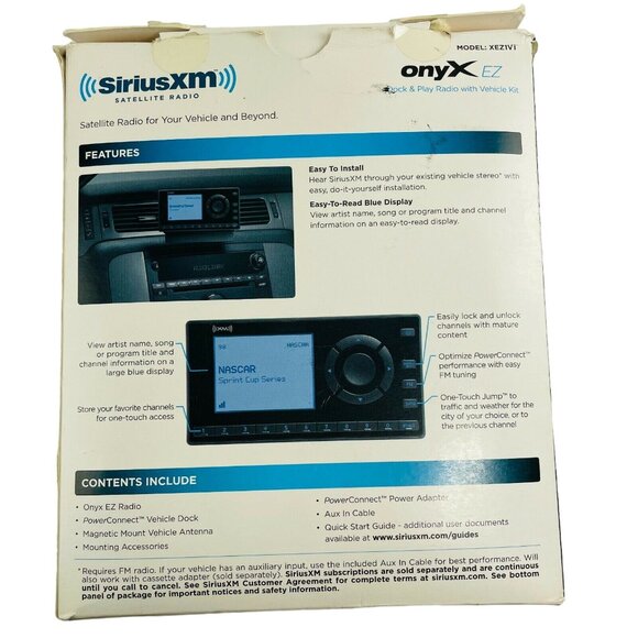 Sirius XM Satellite Radio Onyx EZ Radio For Your Vehice  XEZ1V1 u - Picture 10 of 10